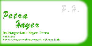 petra hayer business card